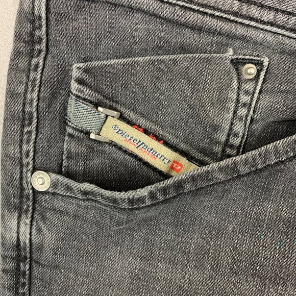 Diesel Mens Pants 32 Gray Jeans Darron Regular Slim Tapered Stretch Denim 32x32 - Picture 5 of 15